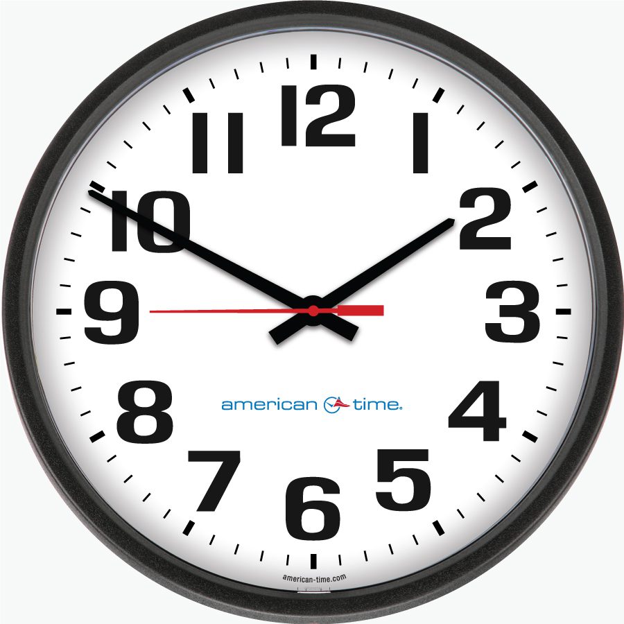 12'' AllSet Auto Daylight Saving Time 110-VAC Round Wall Clock (Black  Plastic, Dial 01)