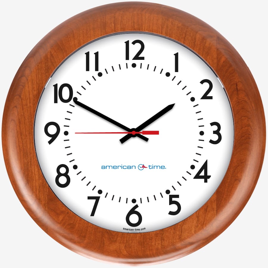 12'' Silent Sweep Battery-Powered Round Wall Clock W/Battery Booster  (Aluminum, Dial 04)